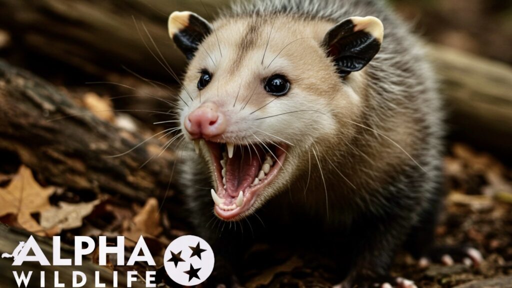 Opossum in yard